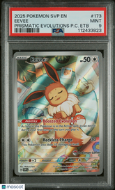 2025 Pokemon SVP EN-SV Black Star Promo Eevee #173 Prismatic Evo PC Etb PSA 9