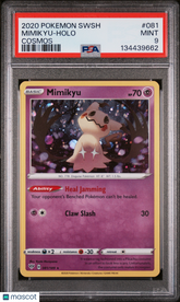 2020 Pokemon Sword & Shield Darkness Ablaze Mimikyu Holo mint Cosmos PSA 9 #081