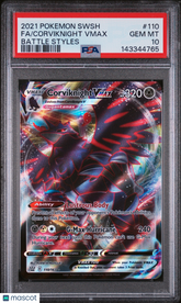 2021 Pokemon Sword & Shield Battle Styles Corviknight VMAX Full Art PSA 10 #110
