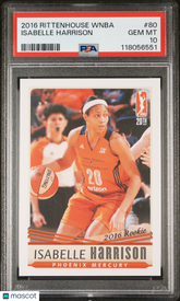 2016 Rittenhouse WNBA Isabelle Harrison #80 Rookie RC PSA 10 NY Liberty POP 4