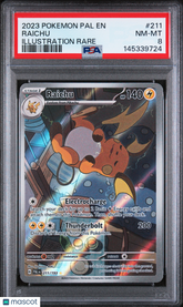2023 Pokemon Pal EN-Paldea Evolved Raichu Illustration Rare FA PSA 8 #211