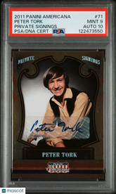 2011 Panini Americana Private Signings Peter Tork #71 PSA 9 Auto Mint Auto