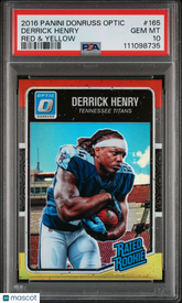 2016 Donruss Optic Derrick Henry #165 Red Yellow PRIZM RATED ROOKIE PSA 10