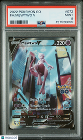 2022 Pokemon Go Mewtwo V #072 Foil Full Art FA PSA 9 Mint