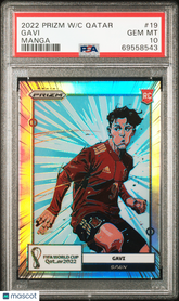 2022 Panini Prizm World Cup Qatar Manga Gavi #19 Rookie PSA 10 World Cup Spain