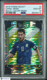 2016 Panini Select Lionel Messi #2 Multi Color Prizm Argentina PSA 10 World Cup