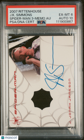2007 Rittenhouse Spider-Man 3 Autograph Memorabilia J. K. Simmons PSA 6/10 Auto