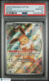 2025 Pokemon SVP EN-SV Black Star Promo Eevee #173 Prismatic Evol Etb PSA 10