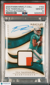 2020 Immaculate Collection Tua Tagovailoa #102 RPA Rookie Auto Patch /99 PSA 10