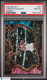 2022 Panini Select Christian Koloko #297 PSA 10 Courtside Cosmic Prizm Rookie