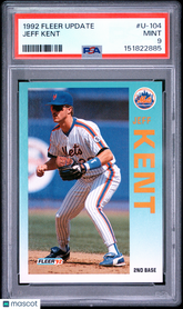 1992 Fleer Update Jeff Kent #U-104 Rookie RC PSA 9 Mint Mets