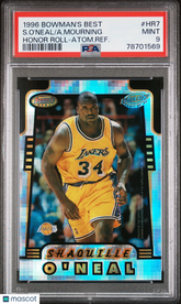 1996 Bowman's Best Honor Roll Mourning Shaq O'Neal Atomic Refractor PSA 9