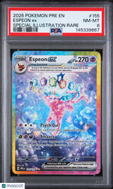 2025 Pokemon EN-Prismatic Evolutions Espeon EX Special Illust Rare PSA 8 #155