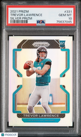 2021 Panini Prizm Trevor Lawrence #331 Silver Prizm Rookie PSA 10 Jaguars