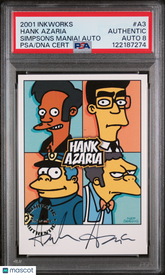 2001 Inkworks Simpsons Mania! Autographs Hank Azaria #A3 PSA Auto