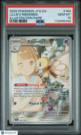2025 Pokemon JTG EN-Journey Together Lillie's Ribombee #164 Illust Rare PSA 10