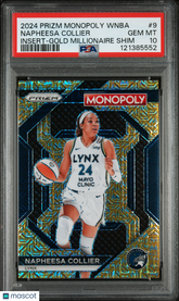 2024 Panini Prizm Monopoly WNBA Napheesa Collier Gold Millionaire Shimmer PSA 10