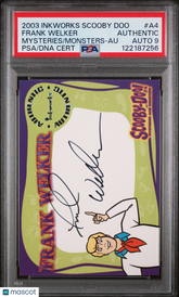 2003 Inkworks Scooby Doo Mysteries Autograph Frank Welker Fred #A4 PSA Auto 9