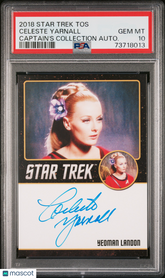 2018 Star Trek TOS Captain's Coll Autograph Celeste Yarnall Limited Auto PSA 10
