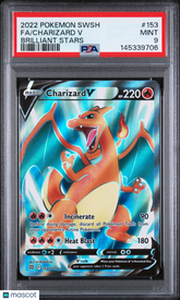 2022 Pokemon Sword & Shield Brilliant Stars Charizard V Fa PSA 9 #153 Mint