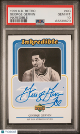 1999 Upper Deck Retro Inkredible George Gervin #GG Gem Mint Autograph PSA 10