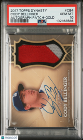 2017 Topps Dynasty Autograph Patch Cody Bellinger Gold #/5 Rookie Auto PSA 10