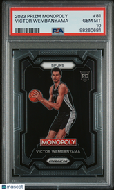 2023 Panini Prizm Monopoly Victor Wembanyama #81 Rookie RC PSA 10 Gem MInt