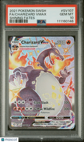 2021 Pokemon Sword & Shield Shining Fates Charizard VMAX #SV107 Fa PSA 10 Gem