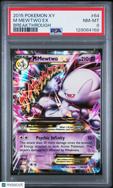 2015 Pokemon Xy Breakthrough M Mewtwo EX Foil Breakthrough PSA 8 #64
