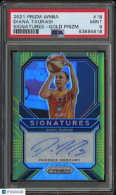 2021 Panini Prizm WNBA Signatures Diana Taurasi /10 Auto Gold PSA 9 Mercury GOAT