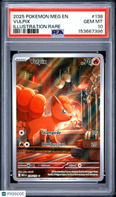 2025 Pokemon Mega Evolution Vulpix Illustration Rare FA PSA 10 #138 Gem Mint