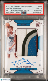 2021 National Treasures Franz Wagner #129 PSA 9 Rookie Auto Patch #/75