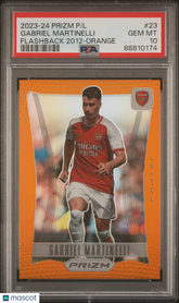2023 Prizm Premier League Flashback Gabriel Martinelli Orange /25 PSA 10 Brazil