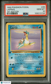 1999 Pokemon Fossil Lapras #25 1ST Edition PSA 10 GEM MINT