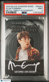 2023 Upper Deck Black Diamond James Bond Metal Autograph Alan Cumming PSA 9