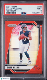 2024 Panini Prizm Caleb Williams #301 Red ROOKIE SP PSA 9 Mint Low Pop Bears