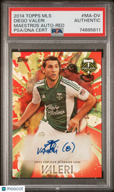 2014 Topps MLS Maestros Autograph Diego Valeri Red #/10 PSA A Auto Argentina
