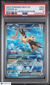 2023 Pokemon Mew EN-151 Zapdos EX #202 Full Art Special Illustration Rare PSA 9