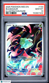 2025 Pokemon EN-Mega Evolution Bulbasaur Illustration Rare FA PSA 10 #133