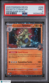 2025 Pokemon EN-Destined Rivals Rocket's Tyranitar Prerelease-Staff PSA 9 #096