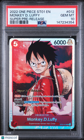2022 One Piece Starter Deck Monkey D. Luffy Super Pre-Release PSA 10 #012 Gem Mt