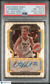 2022 Panini Prizm WNBA Signatures Courtney Vandersloot Gold Vinyl 1/1 PSA 8 Auto