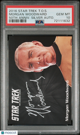 2016 Star Trek TOS 50th Anniv Silver Autograph Morgan Woodward LE Auto PSA 10