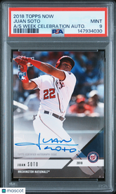 2018 Topps Now All-Star Week Celebration Autographs Juan Soto Auto Rookie PSA 9