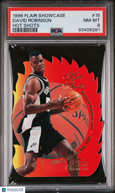 1996-97 Flair Showcase Hot Shots David Robinson #15 Die-Cut Insert PSA 8 Spurs