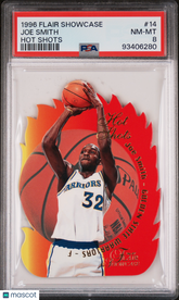 1996-97 Flair Showcase Hot Shots Joe Smith #14 Die-Cut Insert PSA 8 Warriors