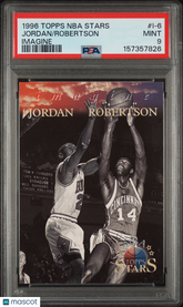 1996 Topps NBA Stars Imagine Oscar Robertson Michael Jordan IMAGINE SP PSA 9