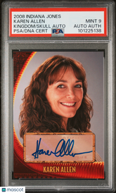 2008 Topps Indiana Jones Autograph Karen Allen as Marion Ravenwood Auto PSA 9