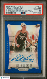 2024 Panini Prizm WNBA Throwback Signatures Lauren Jackson Auto Blue PSA 10 POP1