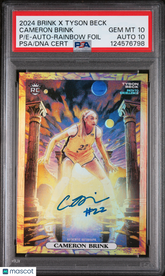 2024 Cameron Brink X Tyson Beck Rookie /30 Auto Rainbow Foil PSA 10 Auto 10 POP1